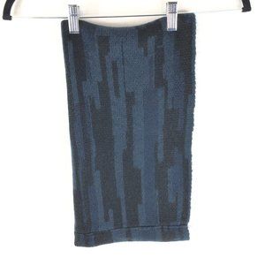 Tahari Womens Scarf Infinity Geometric Chunky Knit Navy Blue Black 31x18